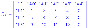 R1 := rtable(1 .. 4, 1 .. 6, [[