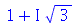 `+`(1, `*`(I, `*`(`^`(3, `/`(1, 2)))))