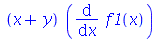`*`(`+`(x, y), `*`(diff(f1(x), x)))