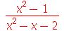`/`(`*`(`+`(`*`(`^`(x, 2)), `-`(1))), `*`(`+`(`*`(`^`(x, 2)), `-`(x), `-`(2))))