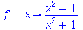 proc (x) options operator, arrow; `/`(`*`(`+`(`*`(`^`(x, 2)), `-`(1))), `*`(`+`(`*`(`^`(x, 2)), 1))) end proc