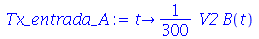 proc (t) options operator, arrow; `+`(`*`(`/`(1, 300), `*`(V2, `*`(B(t))))) end proc