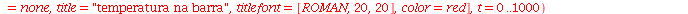 plots:-animate(plots:-densityplot, [sol, x = 0 .. 85, y = -15 .. 15, scaletorange = 0 .. T0, scaling = constrained, style = patchnogrid, axes = none, title = 