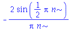 `+`(`-`(`/`(`*`(2, `*`(sin(`+`(`*`(`/`(1, 2), `*`(Pi, `*`(n))))))), `*`(Pi, `*`(n)))))