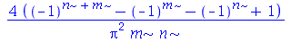 `+`(`/`(`*`(4, `*`(`+`(`^`(-1, `+`(n, m)), `-`(`^`(-1, m)), `-`(`^`(-1, n)), 1))), `*`(`^`(Pi, 2), `*`(m, `*`(n)))))