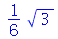 `+`(`*`(`/`(1, 6), `*`(`^`(3, `/`(1, 2)))))