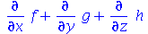 `+`(diff(f, x), diff(g, y), diff(h, z))