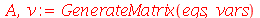 A, v := GenerateMatrix(eqs, vars)