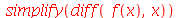 simplify(diff(f(x), x))