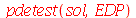 pdetest(sol, EDP)