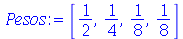 [`/`(1, 2), `/`(1, 4), `/`(1, 8), `/`(1, 8)]