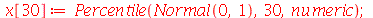 x[30] := Percentile(Normal(0, 1), 30, numeric); 1