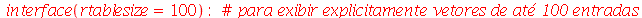 interface(rtablesize = 100); -1