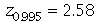 z[.995] = 2.58