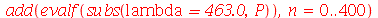 add(evalf(subs(lambda = 463.0, P)), n = 0 .. 400)