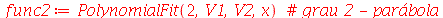 func2 := PolynomialFit(2, V1, V2, x)
